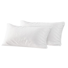 FAUNNA Zippered Pillow Protectors Cover Soft Comfortable Sateen 100% Long Staple Cotton Quiet and Breathable Bed Pillowcase Body Size 2 Pack