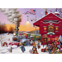 Buffalo Games - Charles Wysocki - Whistle Stop Christmas - 1000 Piece Jigsaw Puzzle for Adults -Challenging Puzzle Perfect for Game Nights - Fini