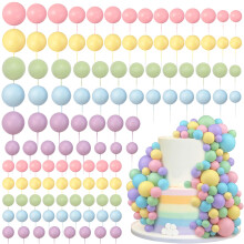 113 STKS 5 maten Ball Cake Prikkers Kleurrijke Balvormige Cake Topper Parel Ballen Cupcake Cake Insert Topper voor Verjaardagsfeestje Bruiloft Decora