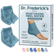 Dr. Frederick's Original Moisturizing Fuzzy Heel Socks - 2 Pairs - Cozy Gel-Lined Sleep Socks for Women & Men - Soothing Dry  Cracked Feet - Cracked H