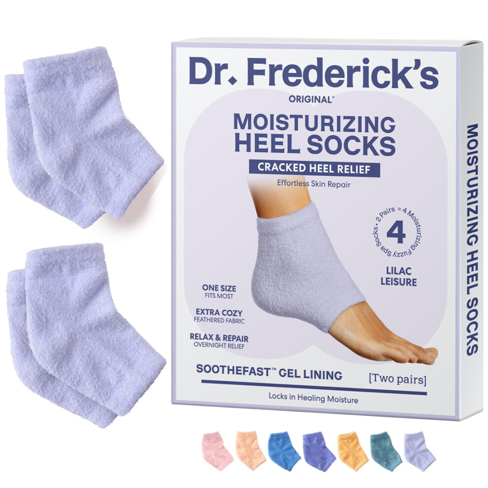 Dr. Frederick's Original Moisturizing Fuzzy Heel Socks - 2 Pairs - Cozy Gel-Lined Sleep Socks for Women & Men - Soothing Dry  Cracked Feet - Cracked H-image-OPC-PGBTSVJ-NEW
