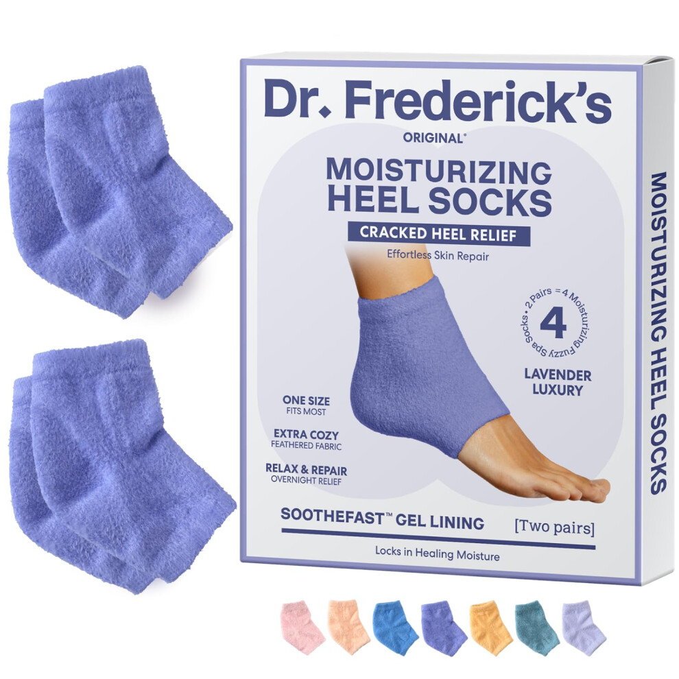 Dr. Frederick's Original Moisturizing Fuzzy Heel Socks - 2 Pairs - Cozy Gel-Lined Sleep Socks for Women & Men - Soothing Dry  Cracked Feet - Cracked H-image-OPC-PGBTSVY-NEW