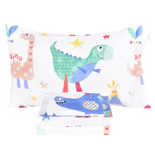 Scientific Sleep Jurassic Big Dinosaur Cute Kids Teen Boys Girls 100 % Baumwolle 4-teiliges Komplettbettlaken-Set, Bettlaken, Spannbettlaken und Kiss