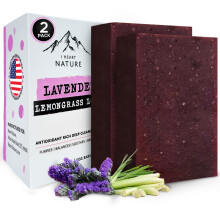 iHeart Lavender Lemongrass Soap Bar (2-pack) - Diep reinigend en verzachtend voor de gevoelige huid - Doordrenkt met Sheaboter en zeezout voor luxueu