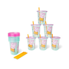 Peppa Pig Take & Toss Sippy Cups - Spill Proof Kinderbekers met Deksel en Rietjes