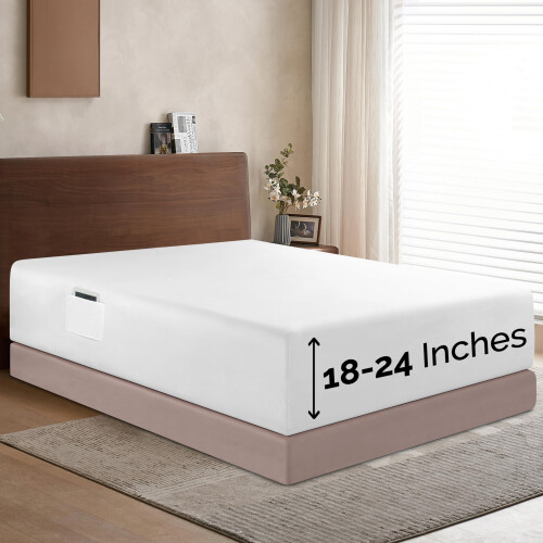 Lençol de Cama Premium 1500 - Ajuste Extra Profundo 18-24 Polegadas