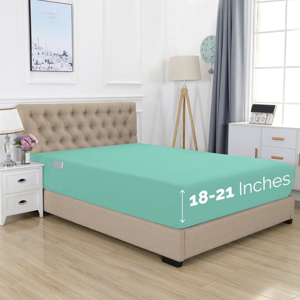 Elegant Comfort 1500 Premium-Hotelqualitat, 45,7 53,3 Cm Tief Extra Tiefes Spannbettlaken Fur Hohe Matratzen, Luxuri S Und Weich, Smart Pocket-image