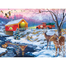 Buffalo Games - Darrell Bush - Christmas in The Country - 1000 Piece Jigsaw Puzzle for Adults -Challenging Puzzle Perfect for Game Nights - Finis