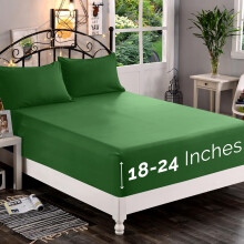 Lençol Ajustado Elegante Comfort 1500 Ultra Macio 18-24 Pol. Profundidade Extra - Cama de Solteiro