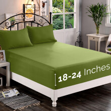 Lençol Ajustado Elegante Comfort 1500 Ultra Macio 18-24 Polegadas Pocket Extra Profundo - Lençol de Cama Individual