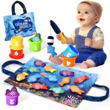 BAHIAKLO Brinquedos Montessori para Meninos e Meninas de 1 Ano, Jogo de Pesca em Tecido