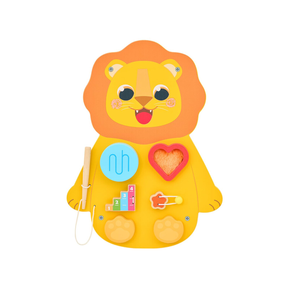 Photos - Other Toys Monlurd Wooden Lion Sensory Wall Toy Busy Board for Toddlers Montessori Sensory Wall Panel for Kids Ideal for Classroom Play