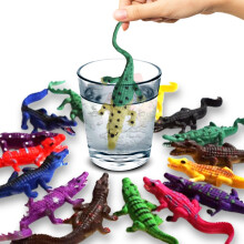 SENSORY4U Color Changing Crocodile Bath Toys for Toddlers - 16 Pack Stretchy Alligator Water Table Toys 6 Inch Rubber Animal Toys for Kids Part
