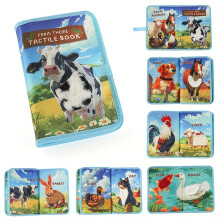 Interactief boerderijaanraakboek voor jongeren - sensorische ontwikkelingspuzzel met paarden- en hondenillustraties, duurzaam polyester