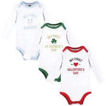 Hudson baby spædbarn dreng bomuld langærmet bodysuits dreng første valentine påske 0-3 måneder