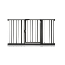 (Negro mate, 139.8cm - 146.8cm) Bettacare Puerta Para Mascotas con Cierre Automático