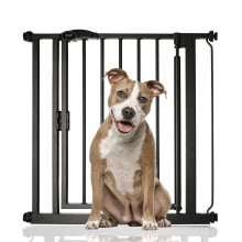 (Negro mate, 75cm - 82cm) Bettacare Puerta Para Mascotas con Cierre Automático