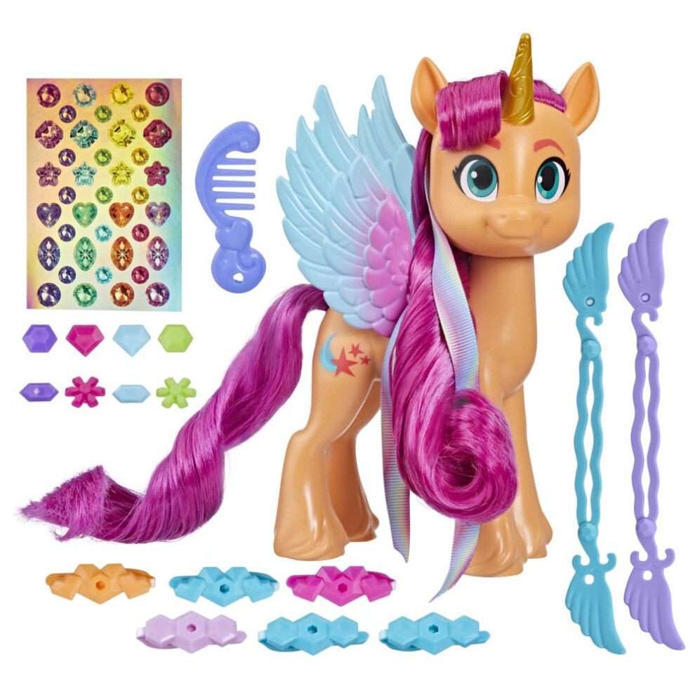 Jouets My Little Pony : Faites votre marque Sunny Starscout Ribbon Hairstyles Jouet poney orange de 6 pouces Jouets pour filles et gar   ons de 5 a