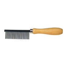 Redecker Stainless Steel Metal Comb with Varnished Wooden Handle  7-1/8-Inches