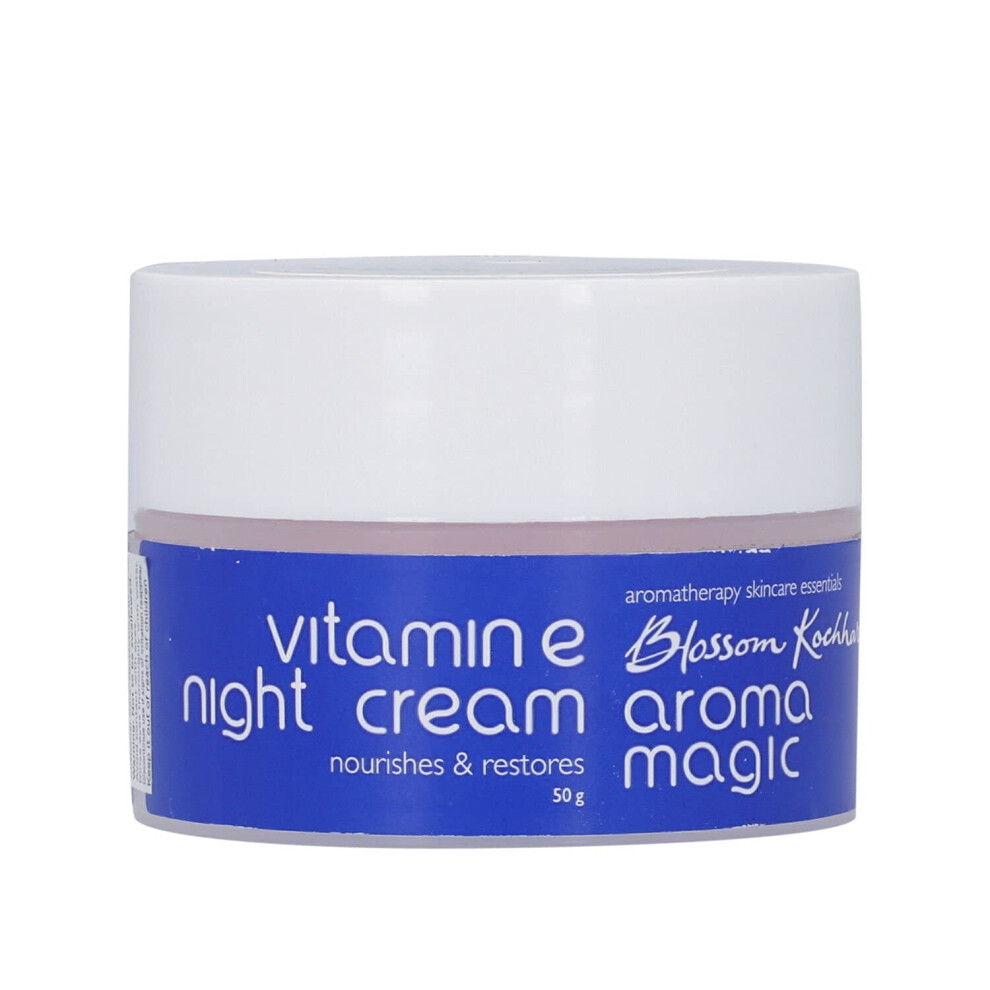 Aroma Magic Vitamin E Night Face Cream | Anti Aging Facial Moisturizer | Overnight Nourishing & Restorative Cream | For Healthy & Radiant Glow | 1.76