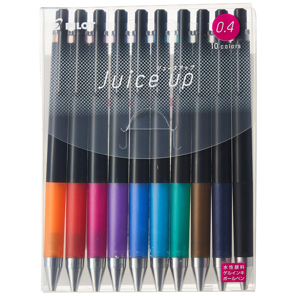 PILOT Knock Gel Ink Extra Fine Ballpoint Pen  Juice Up 04  10 Color Assorted (LJP200S4-10C)
