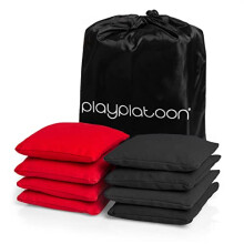 Wetterfeste Cornhole-S  cke aus Duck Cloth von Play Platoon     8er-Set Sitzs  cke f  r das Cornhole-Spiel     4 rote und 4 schwarze