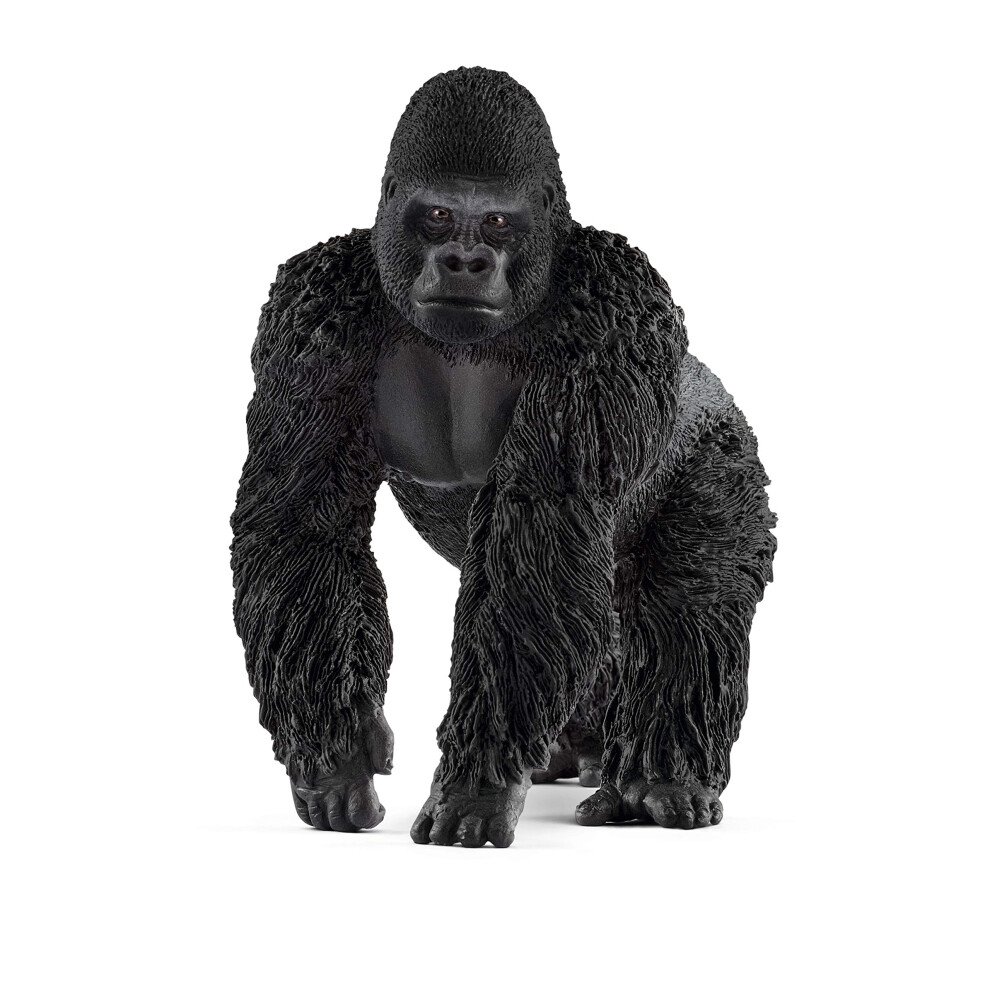 Schleich Wild Life Realistic Male Gorilla Animal Figurine - Authentic Detailed Wild Male Gorilla Toy For Boys And Girls Education Imagination And Play