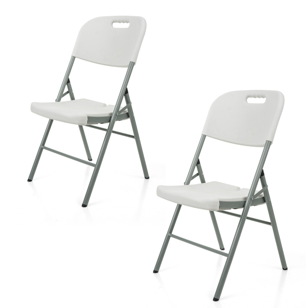 (2 x Folding Chair) Heavy Duty Folding Plastic Chairs Indoor Outdoor Garden Picnic Camping Chair
