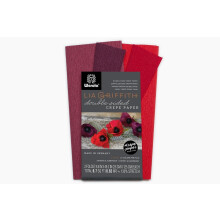 Lia Griffith Extra Fine Crepe Dubbelzijdig Papier - 4 Kleuren per Pak (Sangria Aubergine & Cherry Raspberry) 50 x 200 cm