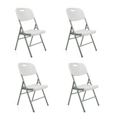 (4 x Folding Chair) Heavy Duty Folding Plastic Chairs Indoor Outdoor Garden Picnic Camping Chair