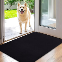 (60x110 cm (2ft x 3ft 7")_Bath Door Floor Mat , Fluffy Black) Faux Fur Rugs Living Room Non Slip Area Rug Carpet