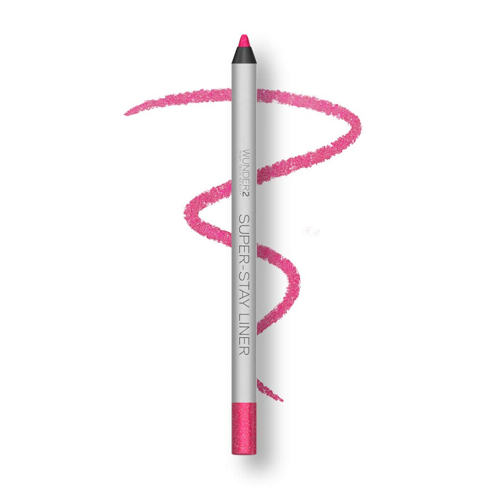 Wunder2 SUPER-STAY LINER Makeup Eyeliner Pencil Long Lasting Waterproof  Glitter Pink   0.03 Ounce (Pack of 1)