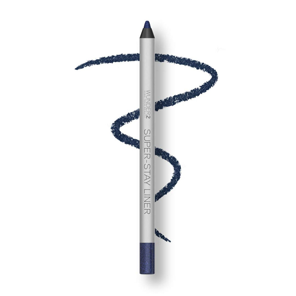 Wunder2 SUPER-STAY LINER Makeup Eyeliner Pencil  0.2 Gram  Glitter Navy Blue  1 Count