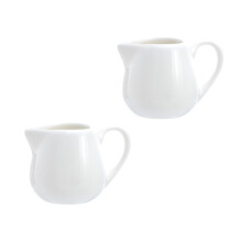 CHOOLD 2 stk Mini keramisk fl?dekande med h?ndtag kaffem?lkfl?dekande - hvid - 1,5 oz