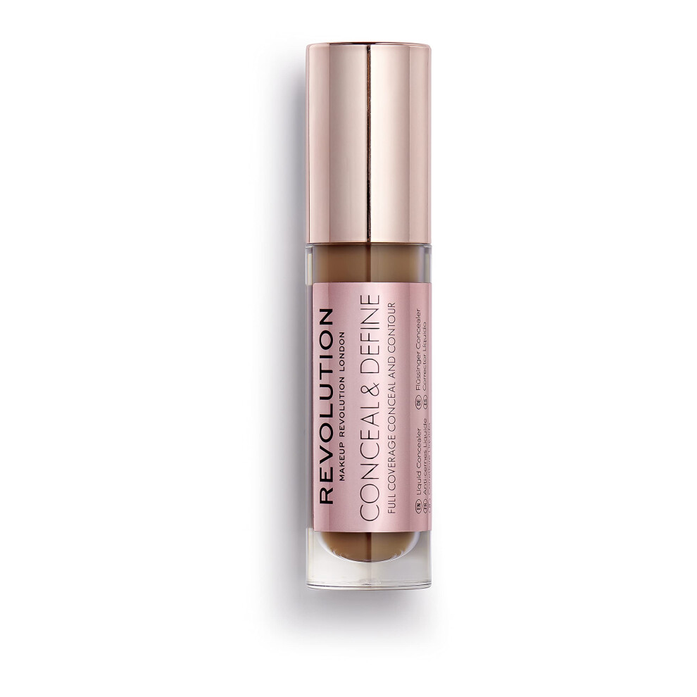 Revolution Conceal & Define Concealer, Correttore Per Makeup Viso Leggero, Copertura Totale A Lunga Durata, C15, 4G-image