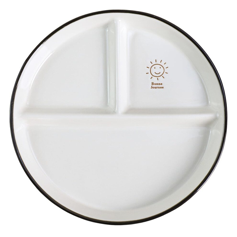 Assiette     dessert ronde en porcelaine et c   ramique Smile Sun de CoCoMe - 20 cm