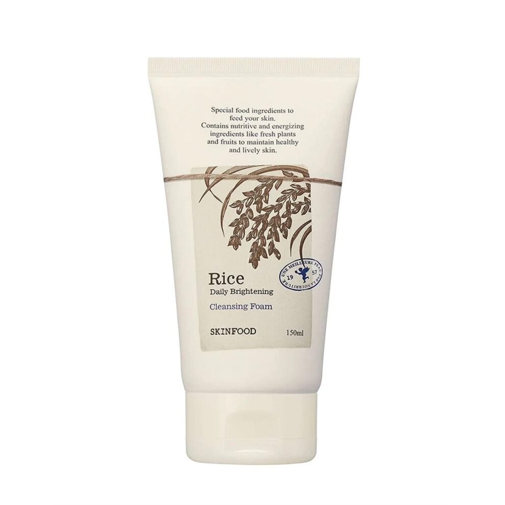 Skin Food Since 1957 White Skinfood Rice Daily Cleansing Foam 150Ml - Delicate Fine And Smooth Brightening Cleansing With Fermented Rice Ingredients - Firming Bubble Fac