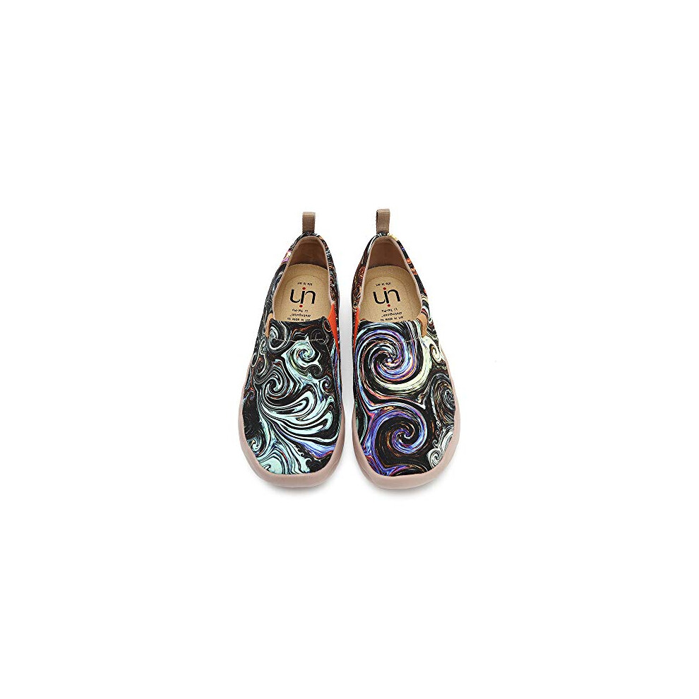 UIN Femmes StarryANight Chaussures ? enfiler en toile peinte Chaussures de voyage tendance pour femmes Noir (65)