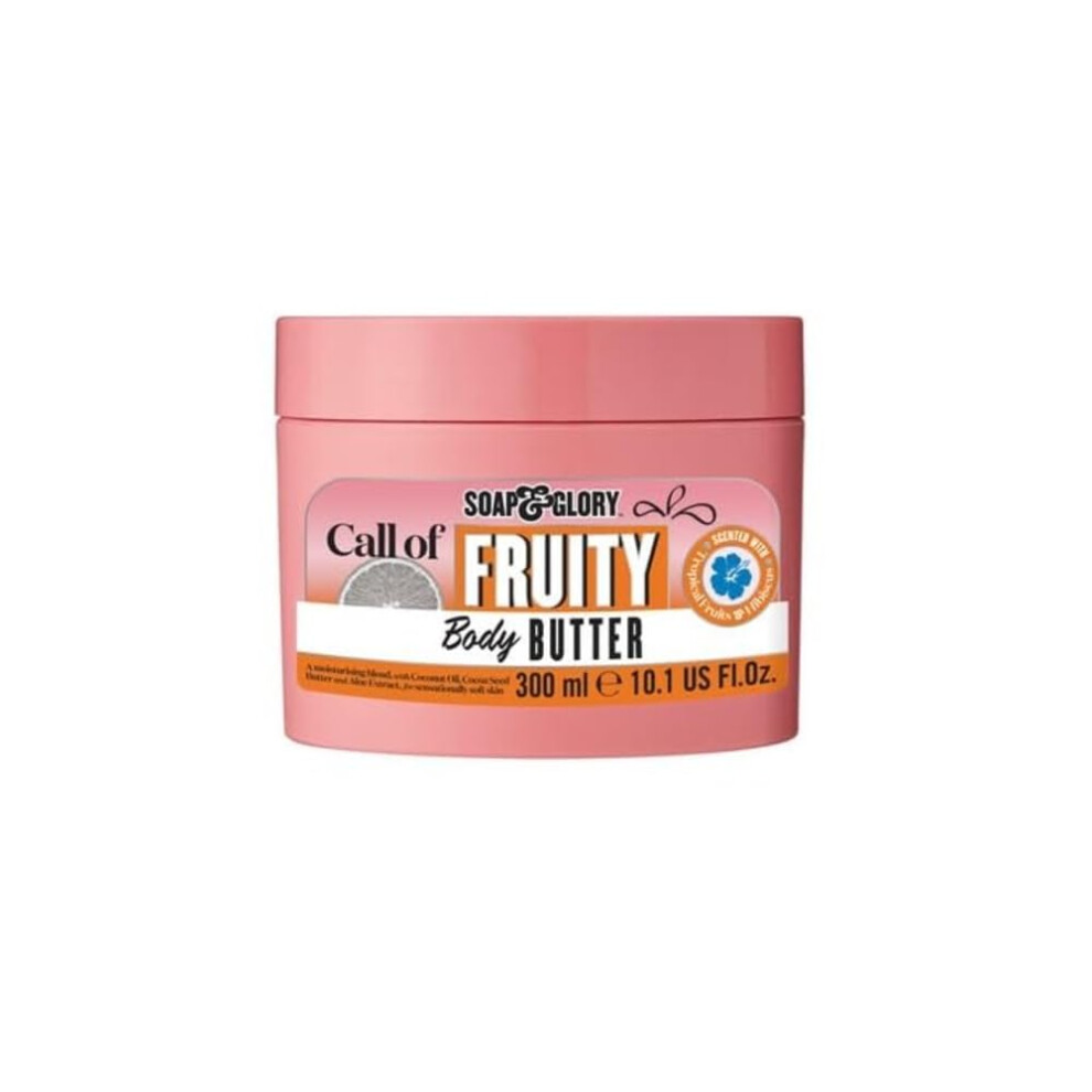 Soap & Glory Call of Fruity Body Butter - Moisturizing Body Cream with Vitamin E  Coconut Oil & Aloe Extracts - Tropical Fruits  Juicy Melon & Hibiscu
