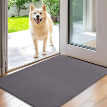 (60x110 cm (2ft x 3ft 7")_Bath Door Floor Mat , Fluffy Grey) Faux Fur Rugs Living Room Non Slip Area Rug Carpet