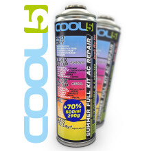 COOL5 R1234YF Summer 5-in-1 Aircon Recharge & Repair Kit (500ml) with Self-Blocking Valve - DIY AC Refill