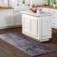 (80x150 cm (2ft 8" x 5ft)_Large Floor Mat Runner Rug, Fluffy Grey) Faux Fur Rugs Living Room Non Slip Area Rug Carpet