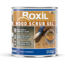 Roxil Wood Scrub Gel (1L) - Oxalic Acid-Based Wood Cleaner To Revive Weathered Outdoor Furniture and Decking, Restore Colour And Wood Grain