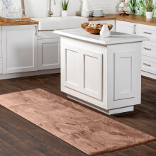 (80x150 cm (2ft 8" x 5ft)_Large Floor Mat Runner Rug, Fluffy Beige Mink) Faux Fur Rugs Living Room Non Slip Area Rug Carpet