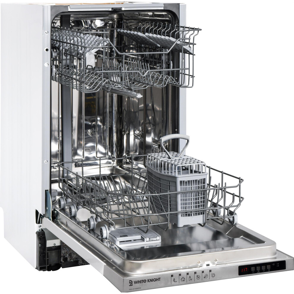 White Knight AT45BIDW  White 45Cm Integrated Dishwasher - E rated
