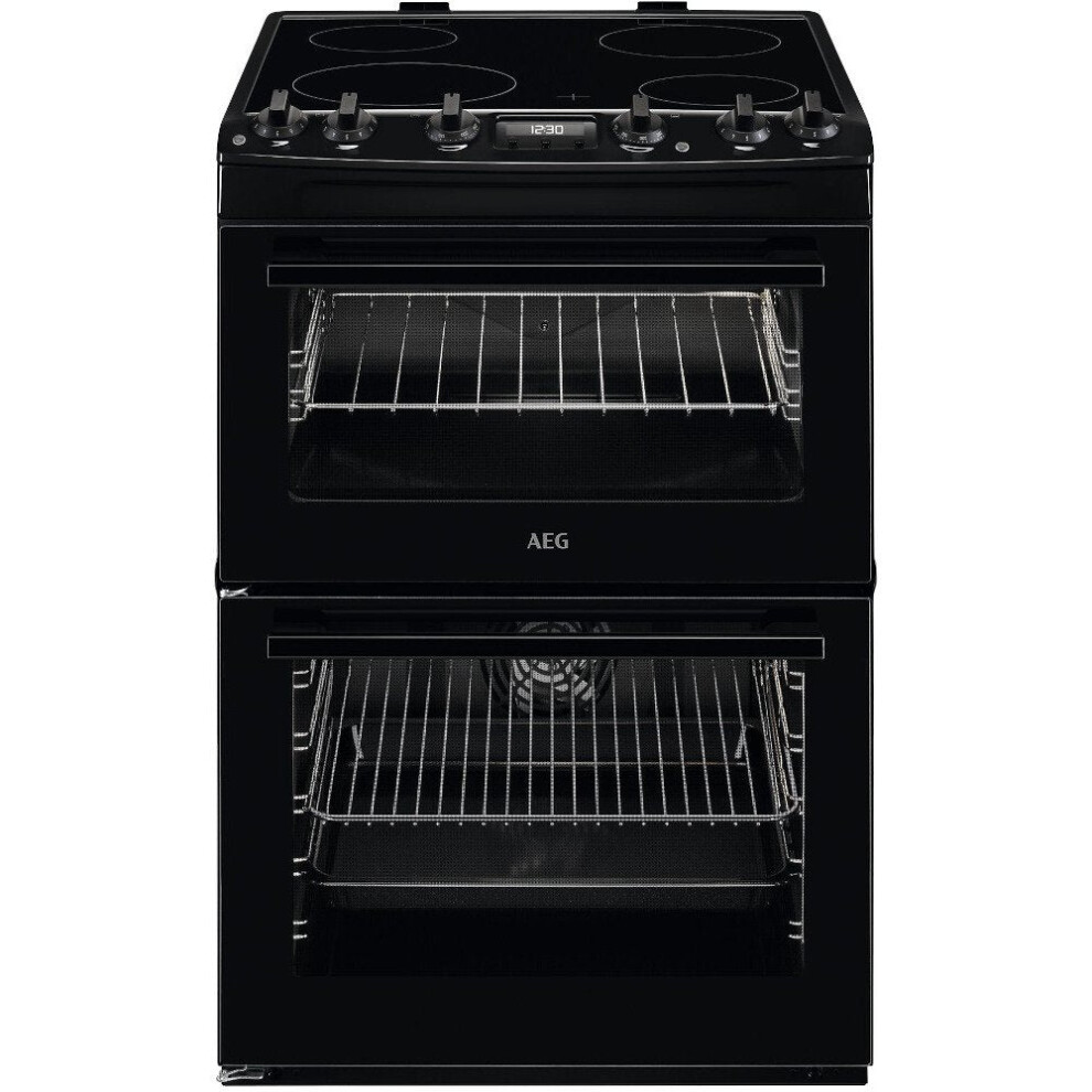 Aeg Ccx6540acb - Ceramic Electric Cooker With Double Oven - 77/39L Capacity - A Energy Rating Black