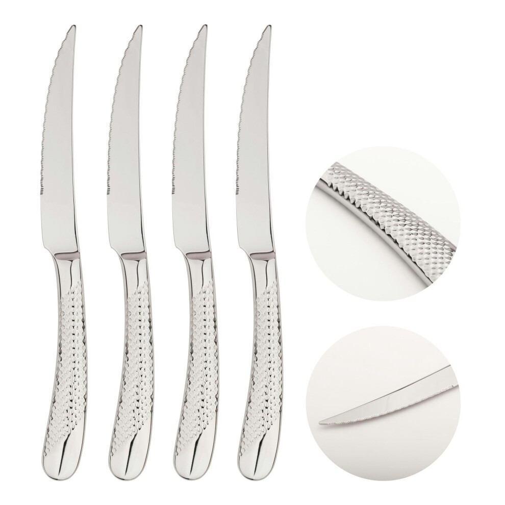 Glim & Glam Cutlery 18/8 Stainless Steel Steak Knife 4Pc Set Palace