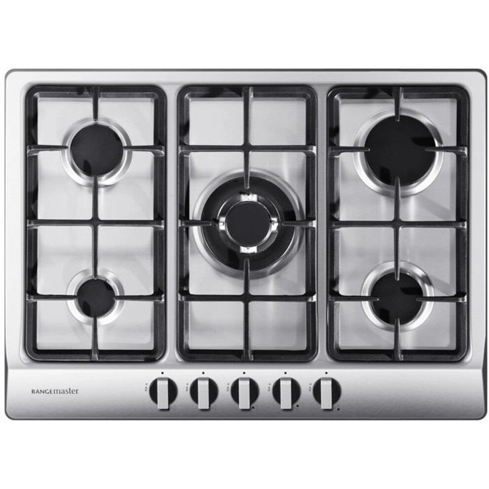 Rangemaster RMB70HPNGSS 70cm 5 Gas Burner Gas Hob - Stainless Steel