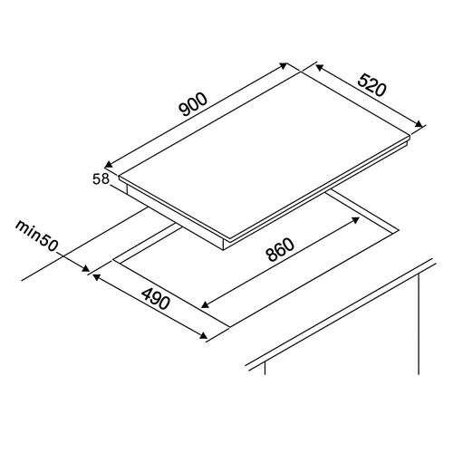 Teknix SCIH90SW - Black 6 Zone Induction Hob 2