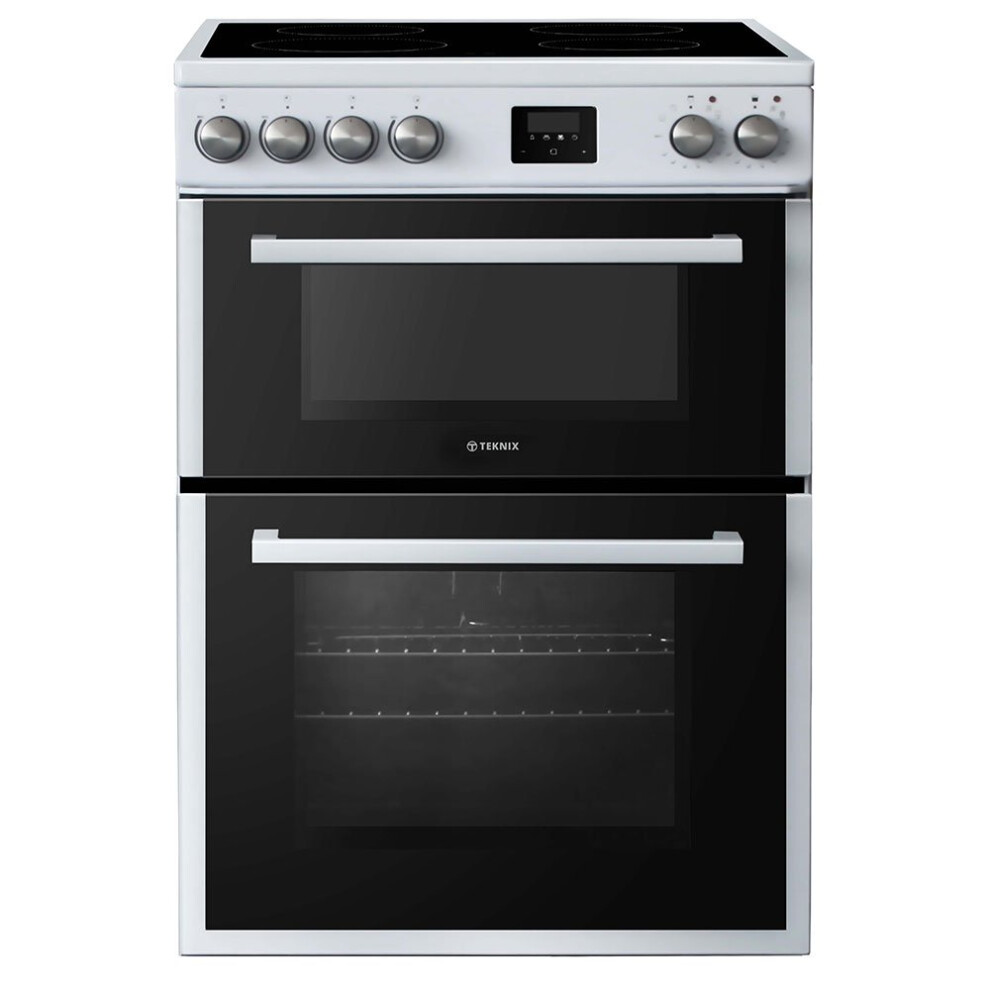 Teknix White Tked64w Brand - Ceramic Cooker - Double Oven, 60Cm - A Energy